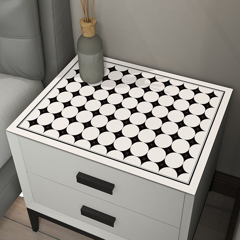 黑白床头柜垫轻奢高级感防水防油防烫盖布垫子小台布卧室防尘桌垫,居家布艺,床头柜盖布,淘宝优惠券,粉丝福利购,淘宝优惠卷