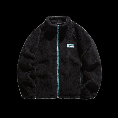 HASU 秋冬女士羊羔毛情侣外套中性bf宽松显瘦短款加厚拉链夹克潮