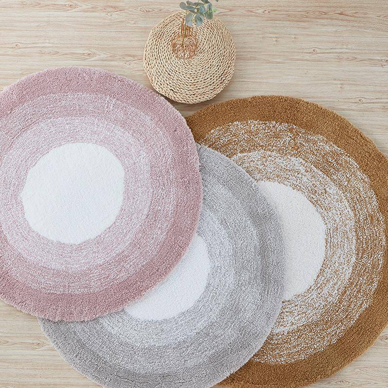 简约ins圆形地毯客厅茶几卧室化妆台化妆椅子垫书房吊篮帐篷地垫