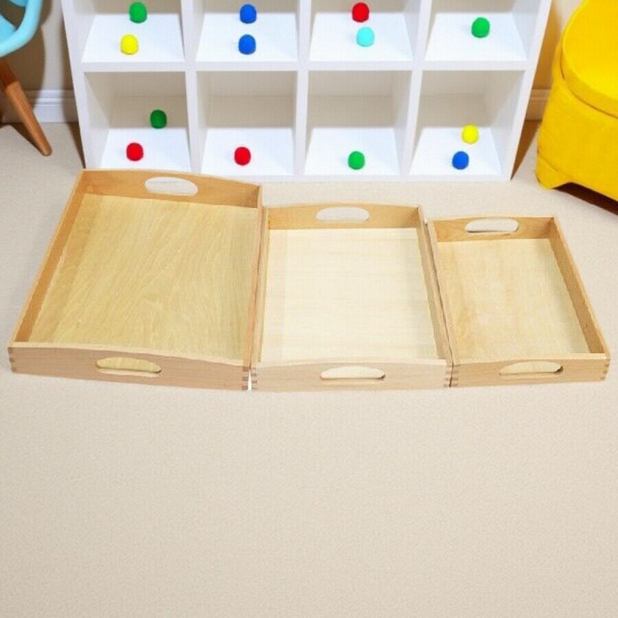 幼儿园蒙氏教具木质托盘
