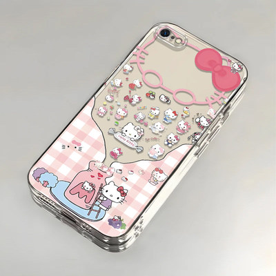 适用苹果6s/7/8plus手机壳新款iPhoneXSmax许愿瓶kt猫XR外壳SE防摔11pro全包12/13pro可爱i14透明壳ip15/17女