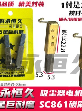 吸尘器电机SC861碳刷SnA2801-AL原装HCX-S22碳刷5.3x5.3 带壳一套