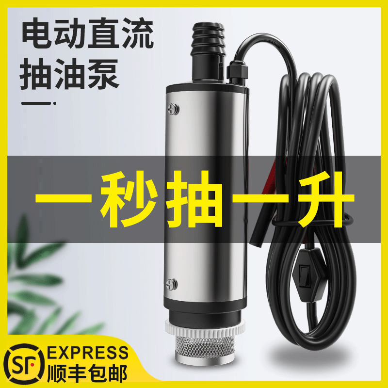 电动抽油泵柴油h12v24伏通用便携小型车载抽油神器加油枪自吸油抽