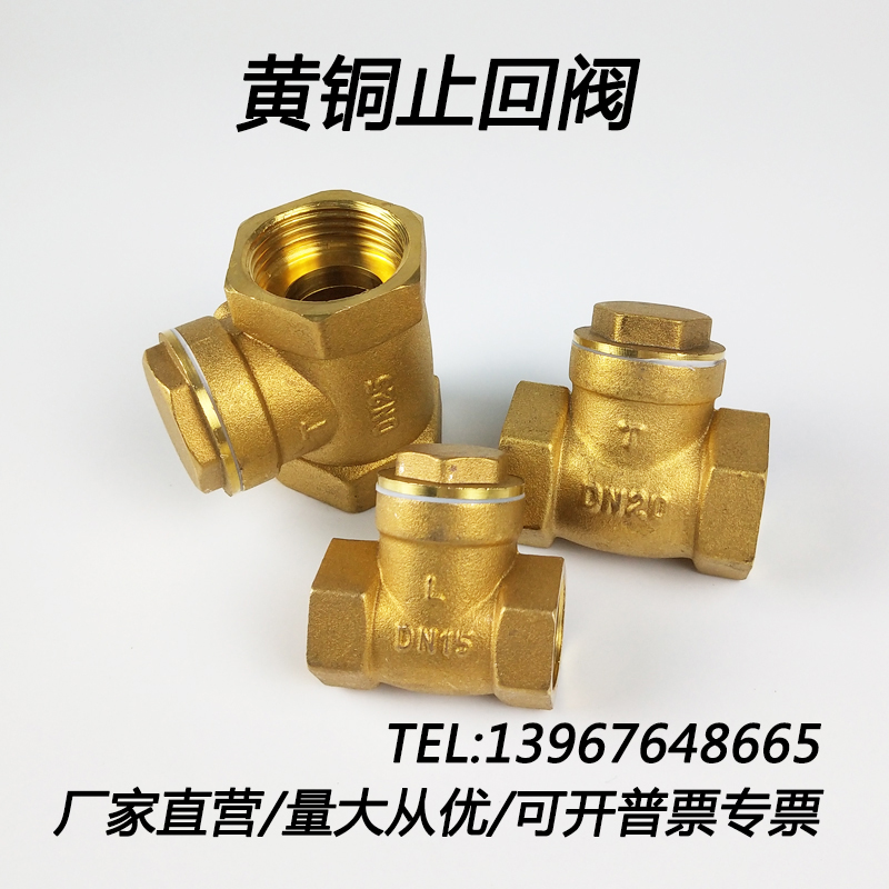 黄铜卧式止回阀4分dn15水表t止逆阀6分dn20 25 32全铜单向阀1寸 4