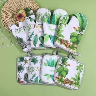 家用烤箱微波炉防烫手套二件套烘焙高温蒸箱手套厨房隔热耐热手套