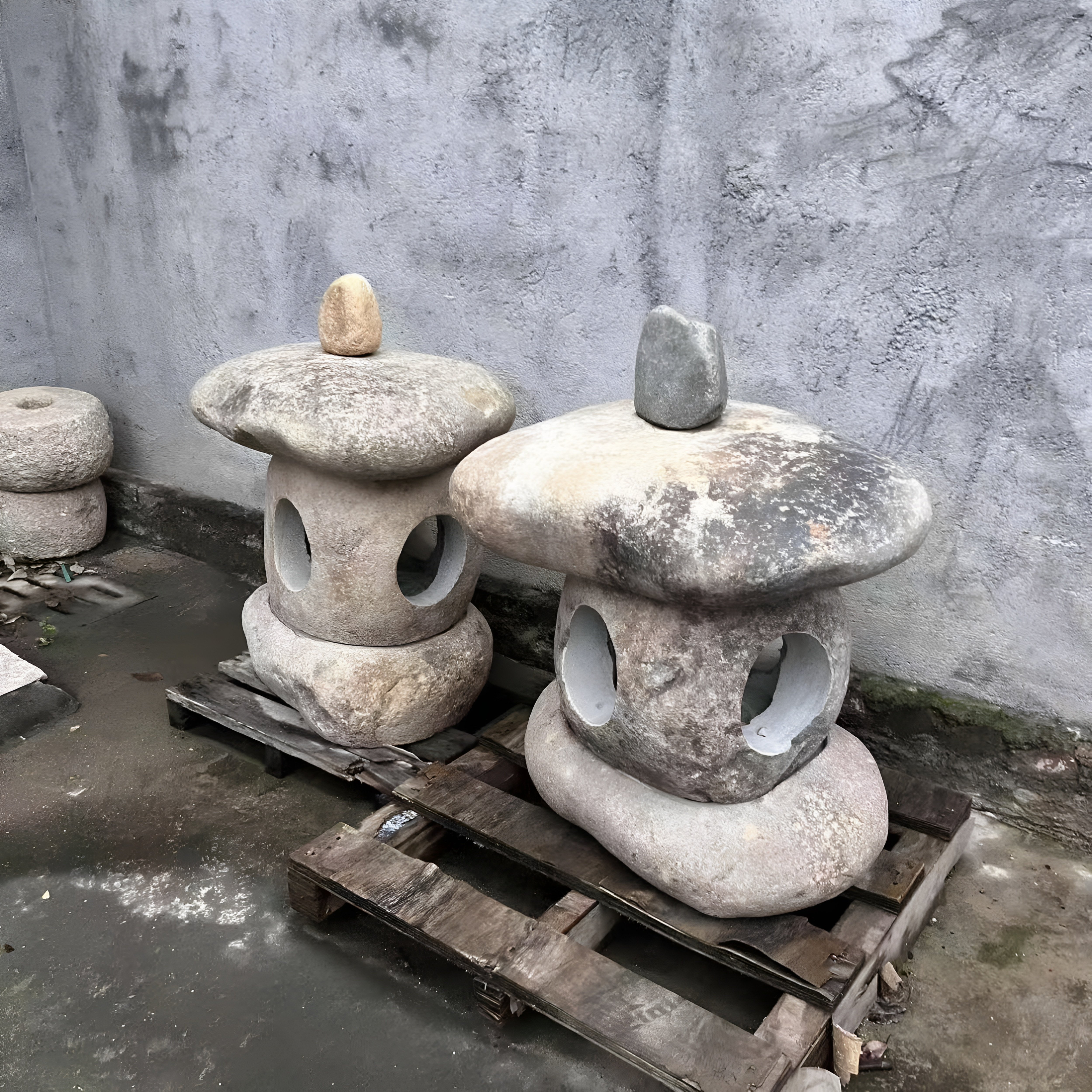 真石头中式仿古庭院灯户外石灯笼别墅花园草坪灯造景布置装饰摆件