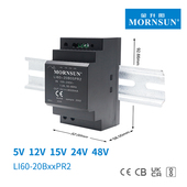 48V阶梯型HDR 金升阳60W导轨开关电源LI60 24V 20B05