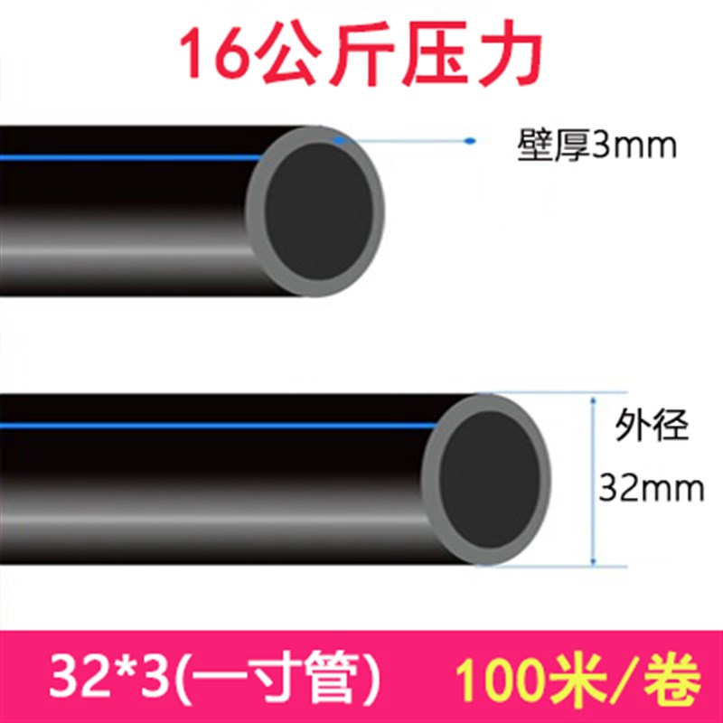 pe管自来水管4分20水管2532黑塑料水管子1寸热熔硬管Z饮用水灌溉