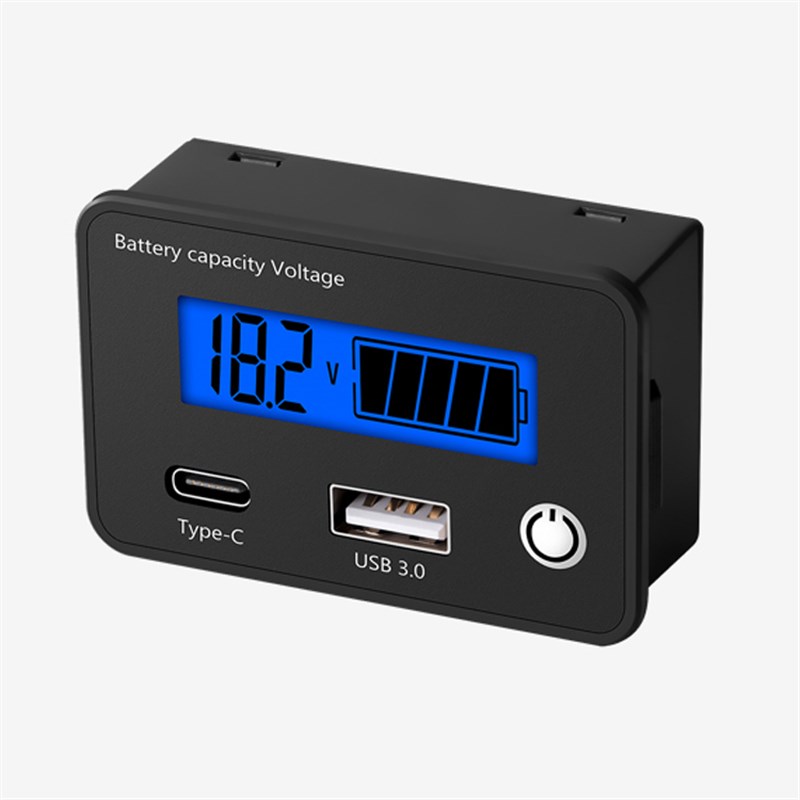 USB快充Type-C电量表lcd直流电池电量表显示器铅酸蓄电池锂电池