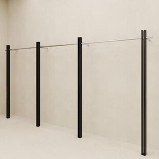 服装店黑色烤漆上墙展示架组合落地式挂衣架壁挂架简约展示陈列架