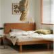 北欧实木床1.5米单人床头樱桃木原木1.8米日式 小户型双人齐边床