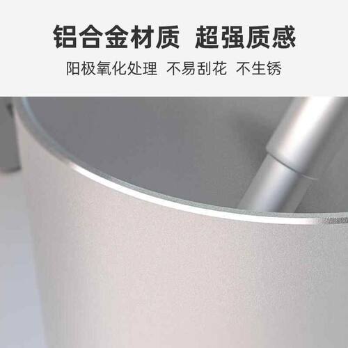 轻奢铝合金笔筒 银色高级感办公室桌面收纳盒 家用大容量男女学生