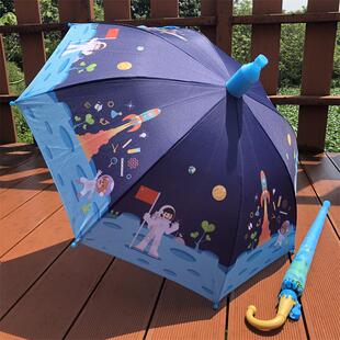 新品加厚大号儿童雨伞女创意卡通挖掘机恐龙小学生男孩直柄自动伞