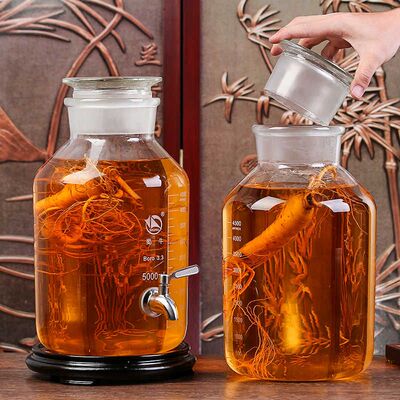 蜀牛玻璃瓶耐高温磨砂口泡酒玻璃瓶密封加厚泡酒专用玻璃酒瓶酒罐