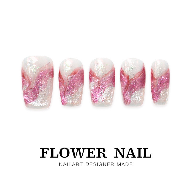 花芷「烟花易冷」粉色晕染纯手工美甲穿戴甲中长款2026新款高级感,彩妆/香水/美妆工具,穿戴甲/甲片,淘宝优惠券,粉丝福利购,淘宝优惠卷