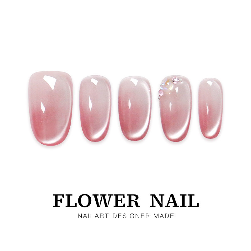 花芷「蜜桃熟了」渐变粉色手工穿戴甲短款猫眼温柔2026新款高级感,彩妆/香水/美妆工具,穿戴甲/甲片,淘宝优惠券,粉丝福利购,淘宝优惠卷