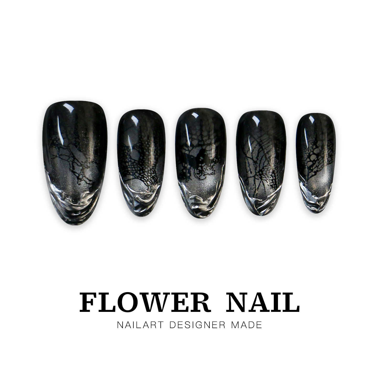 花芷「星穹魅影」复古性感黑色蕾丝美甲手工穿戴甲猫眼中长款秋冬,彩妆/香水/美妆工具,穿戴甲/甲片,淘宝优惠券,粉丝福利购,淘宝优惠卷