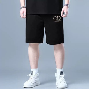 短裤 子加肥加大胖子肥佬300斤休闲黑色运动裤 夏季 五分裤 男士 大码