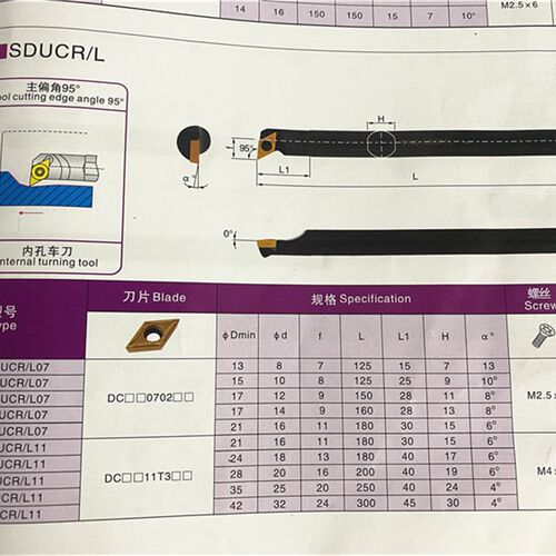 95度数控内孔车刀杆螺钉式 S08K/S10K/S12M/S16Q-SDUCR07/SDUCL11