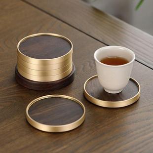 黑檀实木茶杯垫茶道功夫茶具配件茶盘茶桌摆件实木隔热垫茶托底托