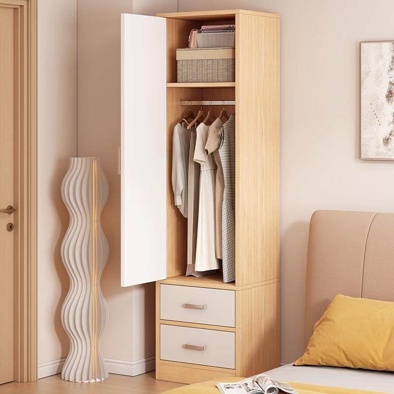 衣柜家用卧室推拉门挂衣柜出租房用床边小衣柜小户型简易单门衣橱
