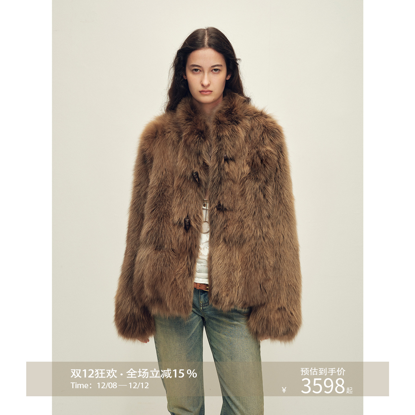 付智恩皇冠级狐狸毛轻奢皮草外套
