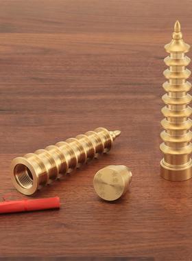 纯黄铜文昌塔 9九层铜文昌塔摆件小铜器地摊黄铜摆件厂家