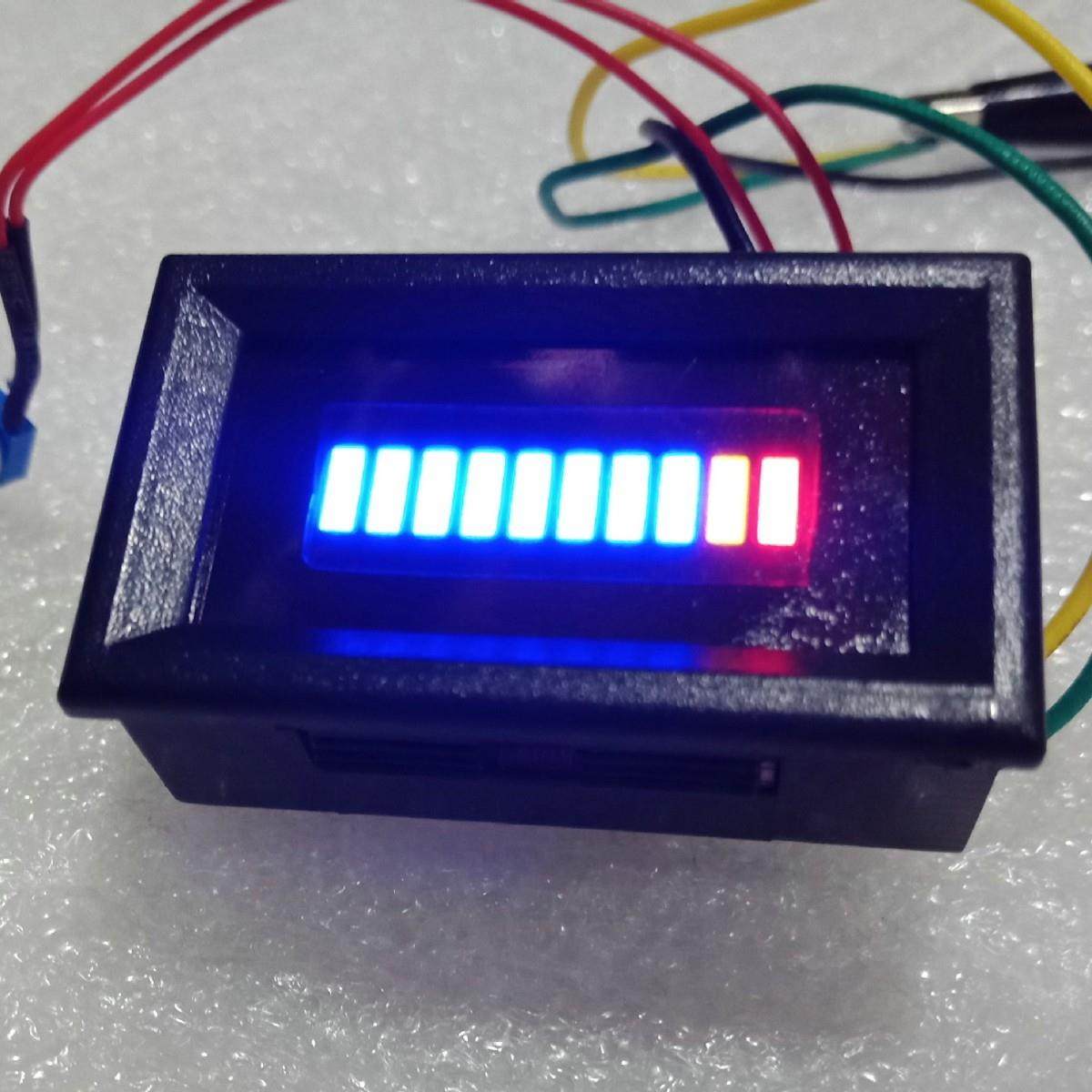 汽车、摩托车改装仪表LED直条油量表12V蓝色塑壳显示油量表