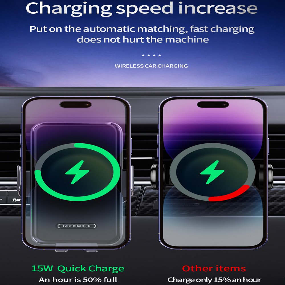 车载手机无线充智能自动感应汽车出风口充支架工厂车用无线快充