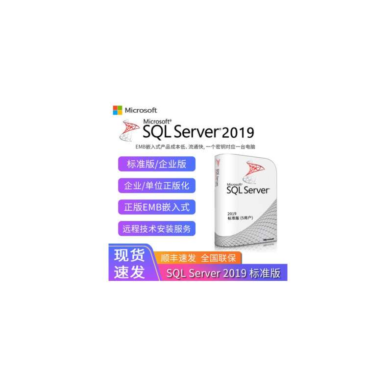 sql server 2019 标准版 5用户 嵌入式  中文版