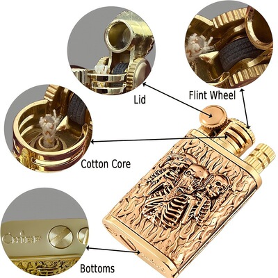 ⑩L 305 2 In 1 Permanent Match Antique Style Flint