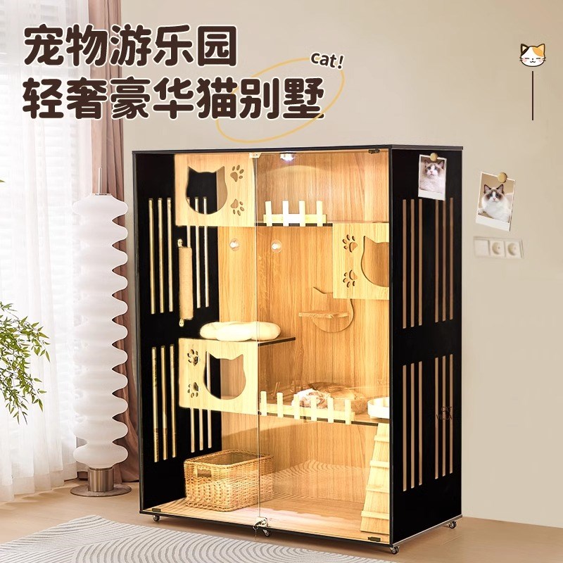 【香港包郵】猫别墅猫笼子家用室内猫窝猫屋超大自由空间猫咪房子