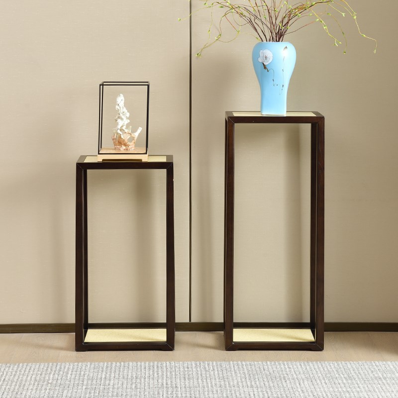 新中式大理石花架实木高款盆栽盆景摆放架室内放绿植架子阳台花几