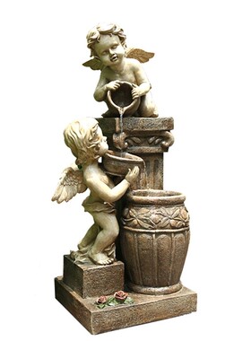 欧式天使喷泉景观流水室外摆件 花园招财庭院院子落地造景装饰品