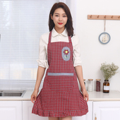 韩式 男女工作服定制 家用厨房围裙2021款 纯棉大人做饭夏季 可爱时尚