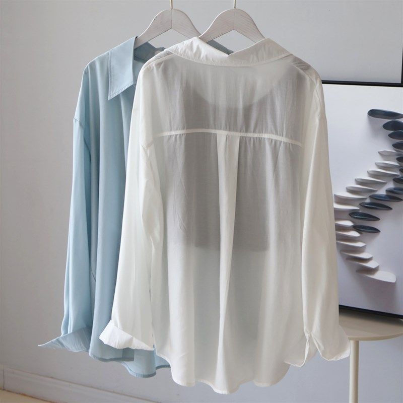 百搭款白色衬衫遮阳防晒外套女夏天薄款休闲宽松长袖防晒衫空调衫,女装/女士精品,衬衫,淘宝优惠券,粉丝福利购,淘宝优惠卷