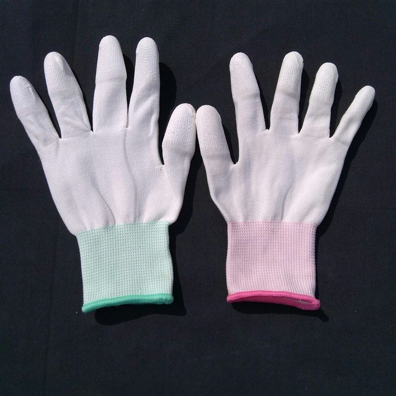 pu涂指手套包邮电子厂防静电手套 薄款 尼龙手套劳保手套