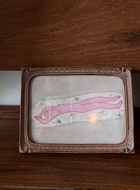 PEEJI 中古风装饰画手工上色打磨定制挂画 玄关 沙发墙常玉新中式