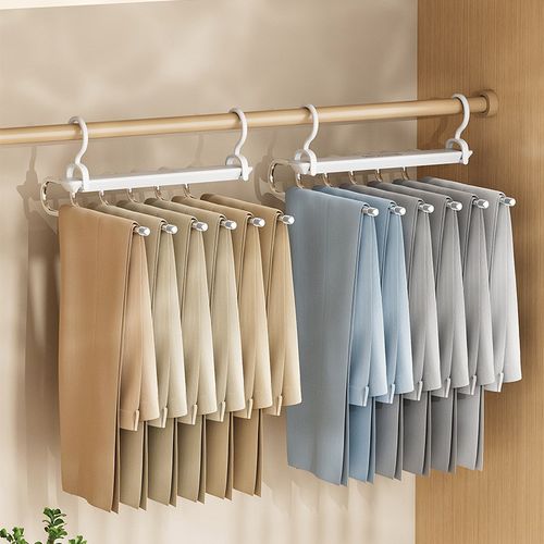 裤架衣架可折叠多层裤子衣柜收纳架挂衣服不锈钢防滑多功能收纳