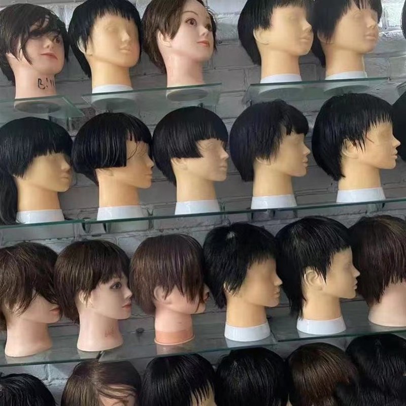 假人头模型头美发头模全真男发真发男假头模特头练习男士短发头模