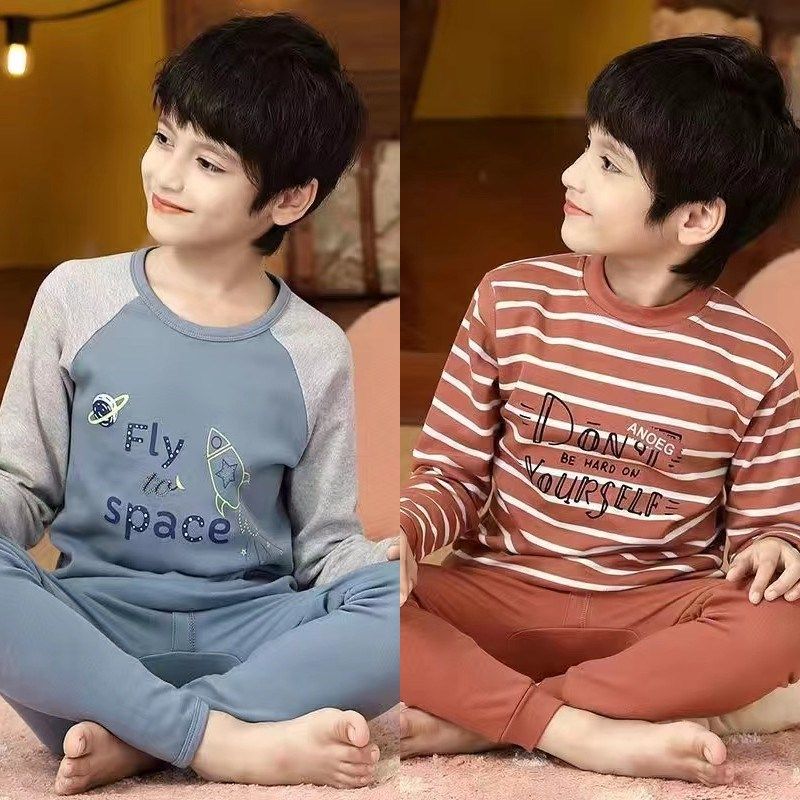 男童秋衣秋裤套装全棉儿童纯棉宝宝打底保暖内衣薄款男孩线衣睡衣