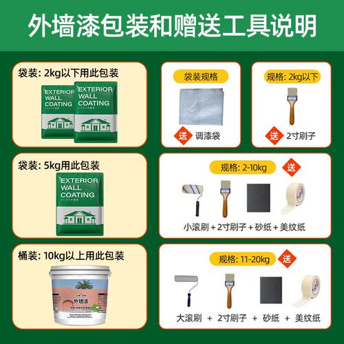 外墙漆防水防晒涂料防雨防晒彩色墙面白色漆环保油漆墙外漆防墙漆