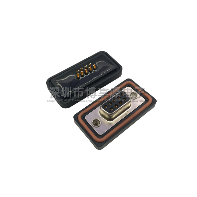 防水DB9母座 直插母头 焊线DB-9PIN母头座 D-SUB连接器 车针镀金