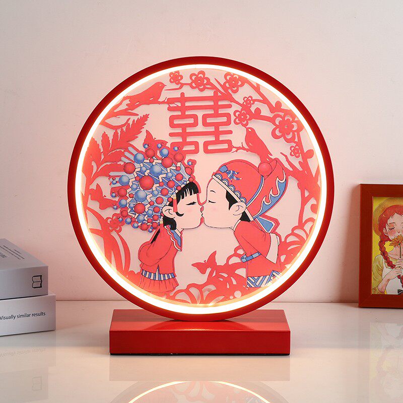 简约可变光红色喜庆结婚卧室床头柜情趣台灯新婚礼物长明灯陪嫁灯