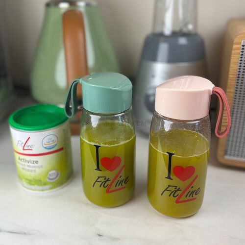 新款德国PM水杯fitline摇摇杯塑料轻便搅拌杯380ml耐高温营养素杯