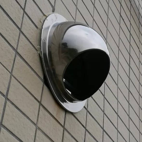 油烟机排烟管室外防雨罩不锈钢外墙防风罩烟机出风口帽子浴室墙洞图片
