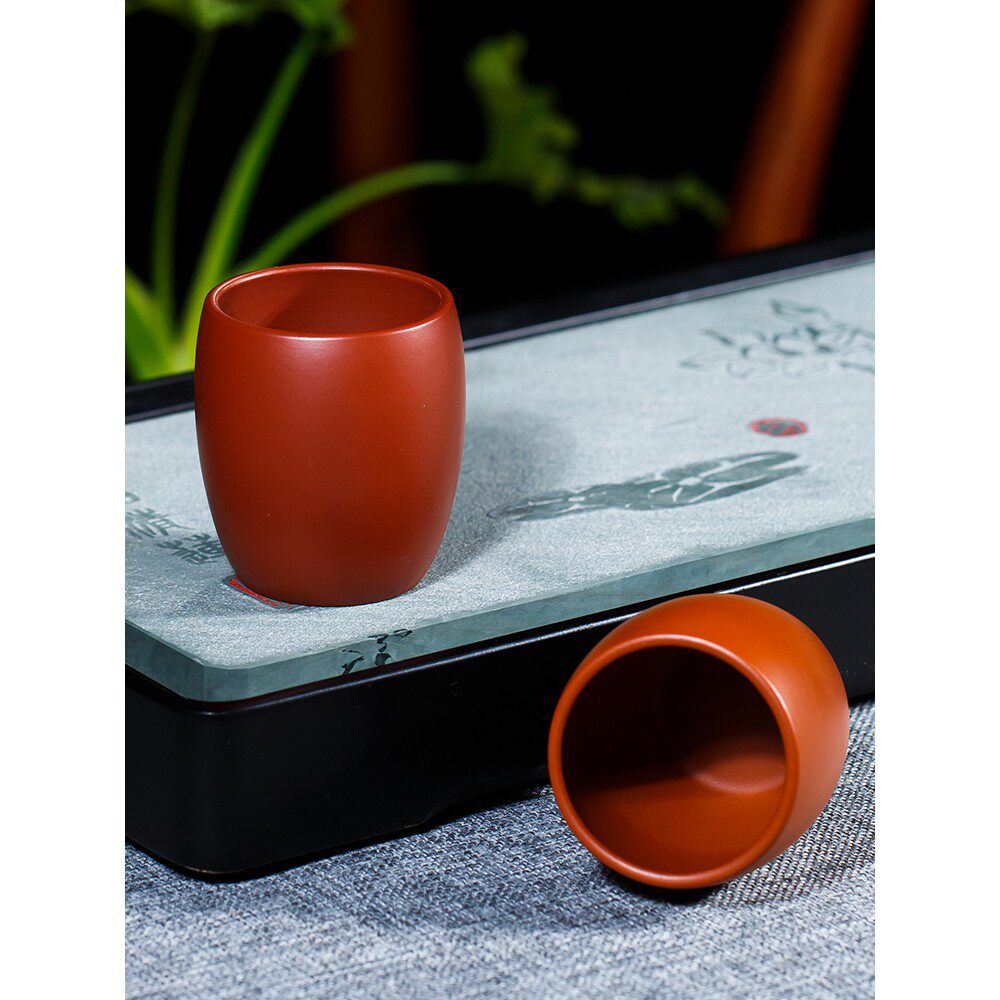 紫砂杯主人杯纯手工朱泥单杯水杯家用功夫茶具闻香杯品茗杯小茶杯