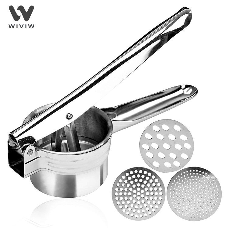 wiviw不锈钢马铃薯南瓜土豆泥压泥器婴儿辅食压薯器家用捣碎器