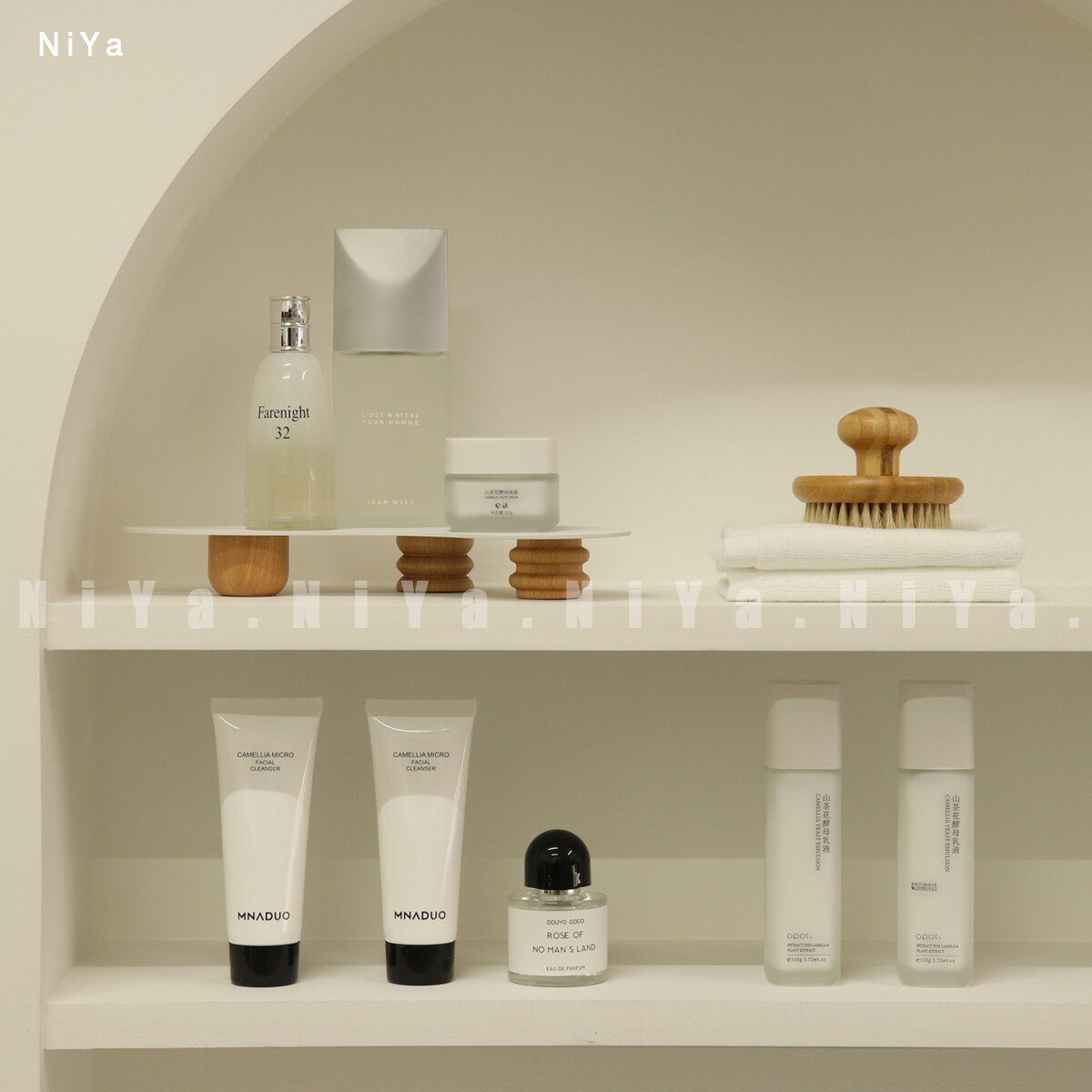 NiYa【卫浴摆件】样板房北欧原木色卫浴装饰品乳液香水身体刷毛巾