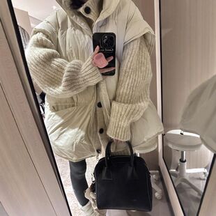 白鸭绒羽绒马甲背心女2025秋冬新款外穿加厚欧货宽松外套废土风